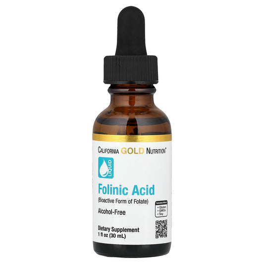 California Gold Nutrition, Folinic Acid, Alcohol Free, 1 fl oz (30 ml)
