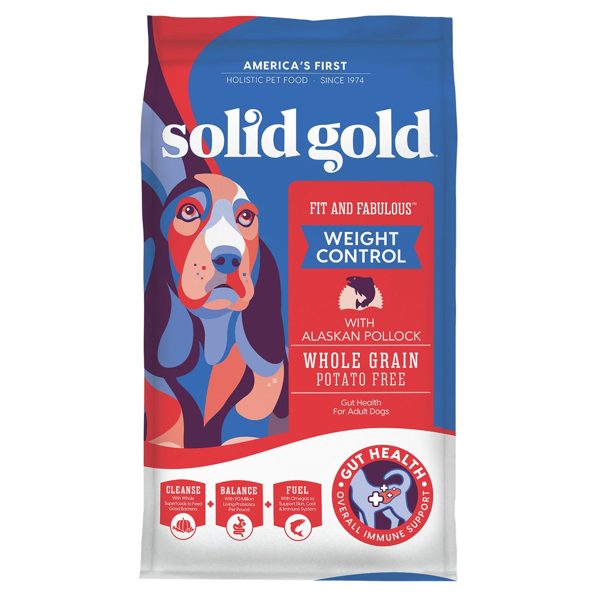 Solid Gold, Fit and Fabulous™, For Adult Dogs, With Alaskan Pollock, 4 lbs (1.81 kg)