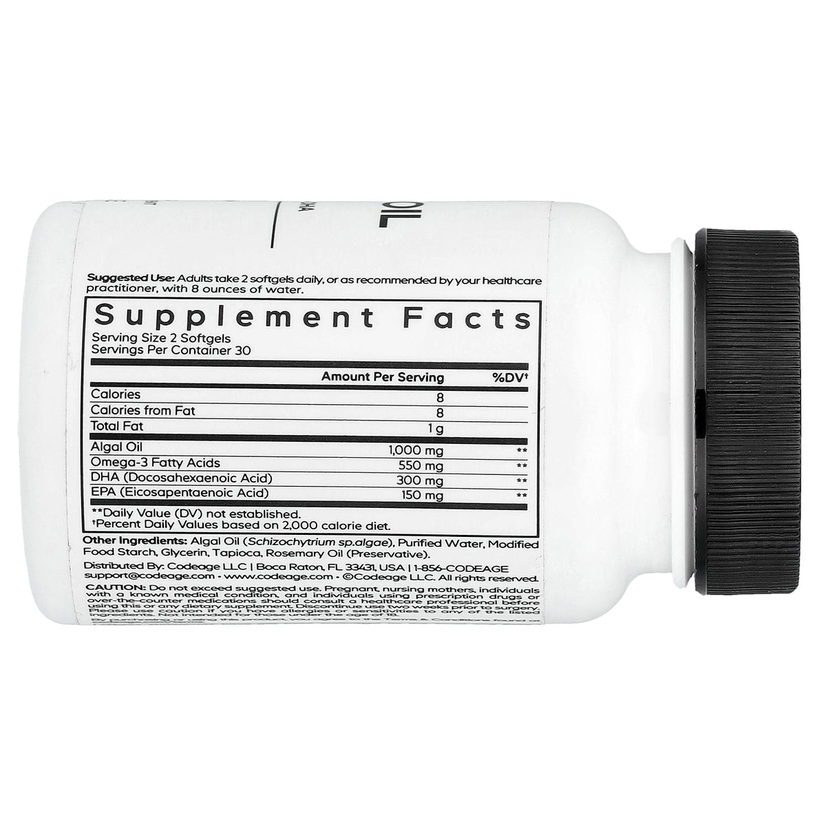Codeage, Algal Oil, 60 Softgels (500 mg per Softgel)