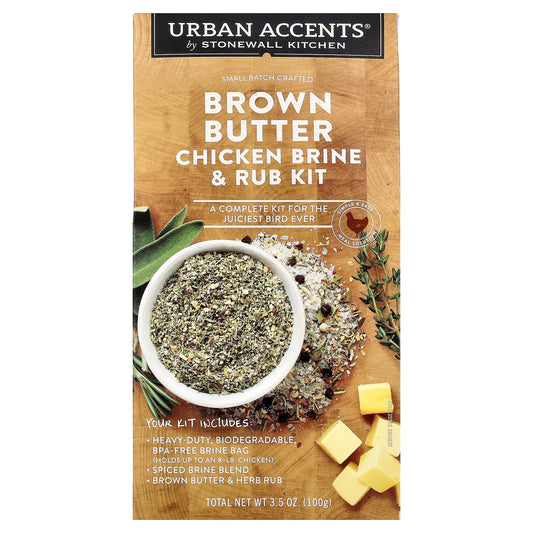 Urban Accents, Brown Butter Chicken Brine & Rub Kit, 3.5 oz (100 g)
