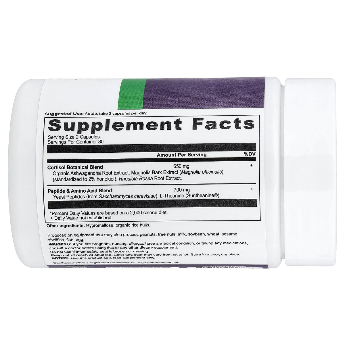 Ancient Nutrition, Active Peptides, Cortisol, 60 Capsules