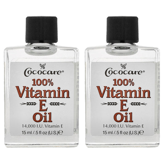 Cococare, 100% Vitamin E Oil, 2 Pack, 0.5 fl oz (15 ml) Each