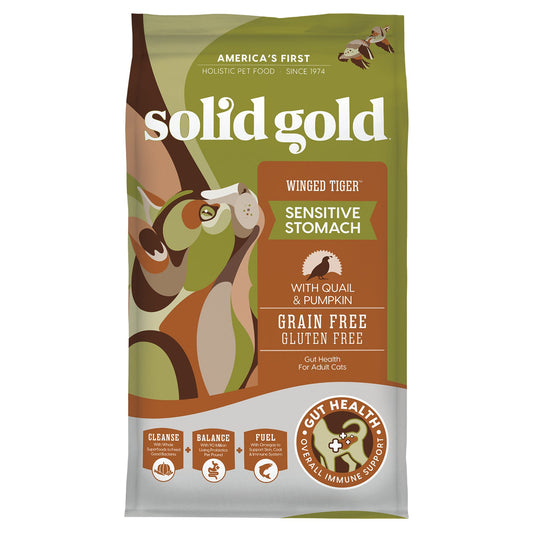 Solid Gold, Winged Tiger™, For Cats, Adult, With Quail & Pumpkin, 3 lbs (1.36 kg)
