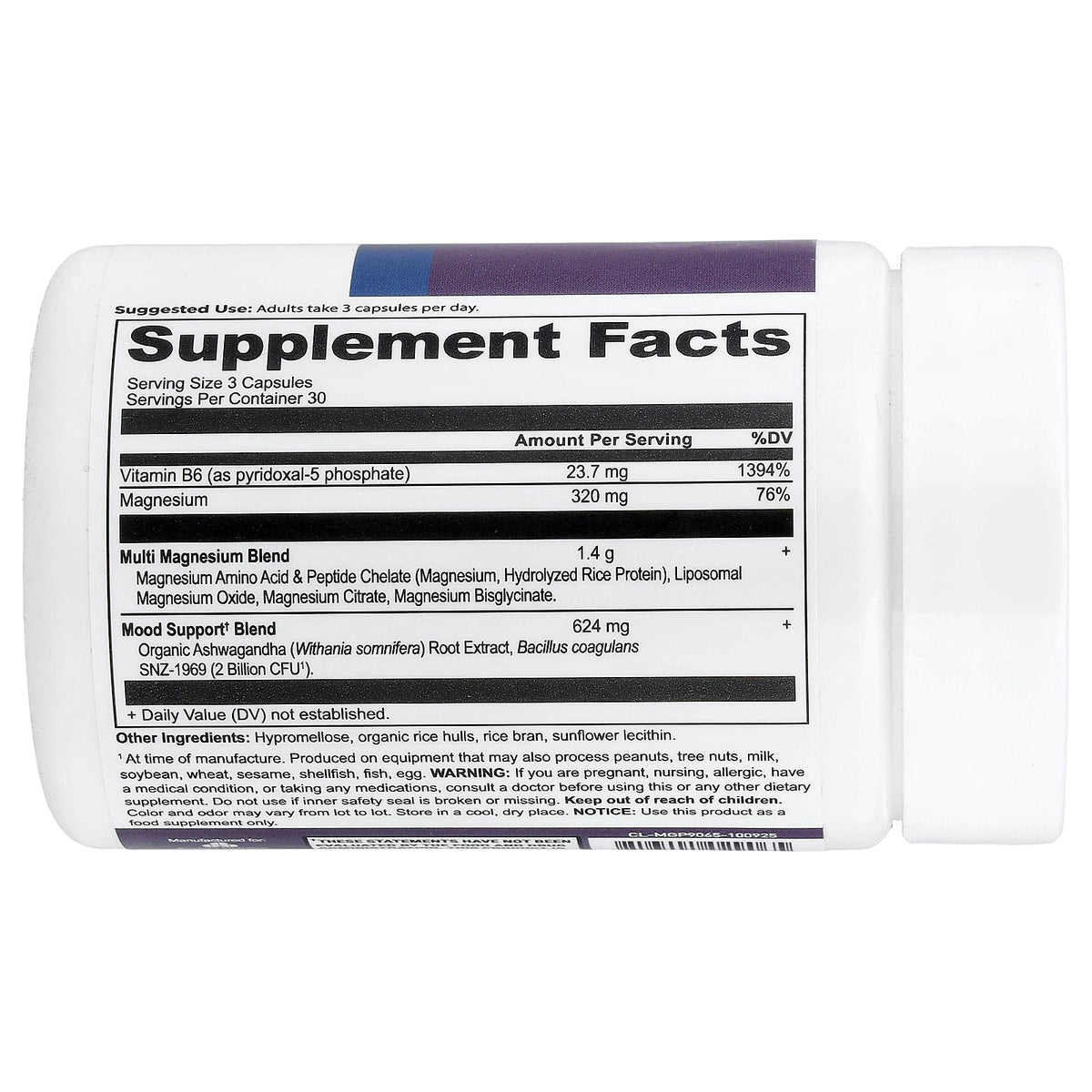 Ancient Nutrition, Active Peptides, Magnesium, 90 Capsules