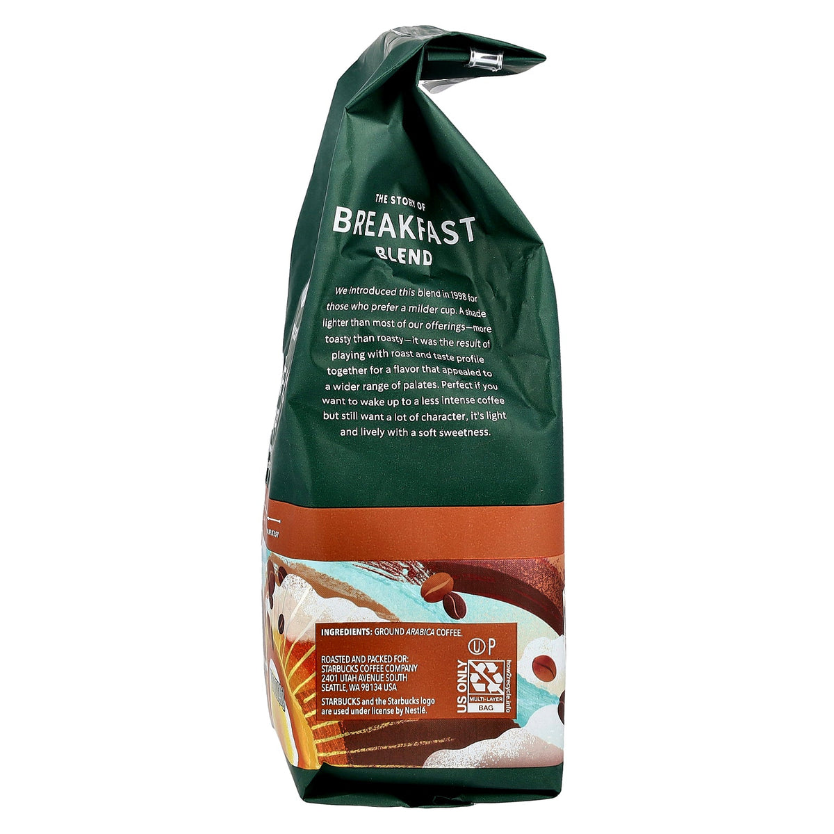 Starbucks, Breakfast Blend Coffee, Ground, Medium Roast, 12 oz (340 g)