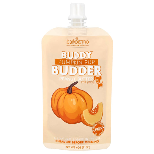 Bark Bistro, Buddy Budder, Peanut Butter, For Dogs, Pumpkin Pup, 4 oz (113 g)
