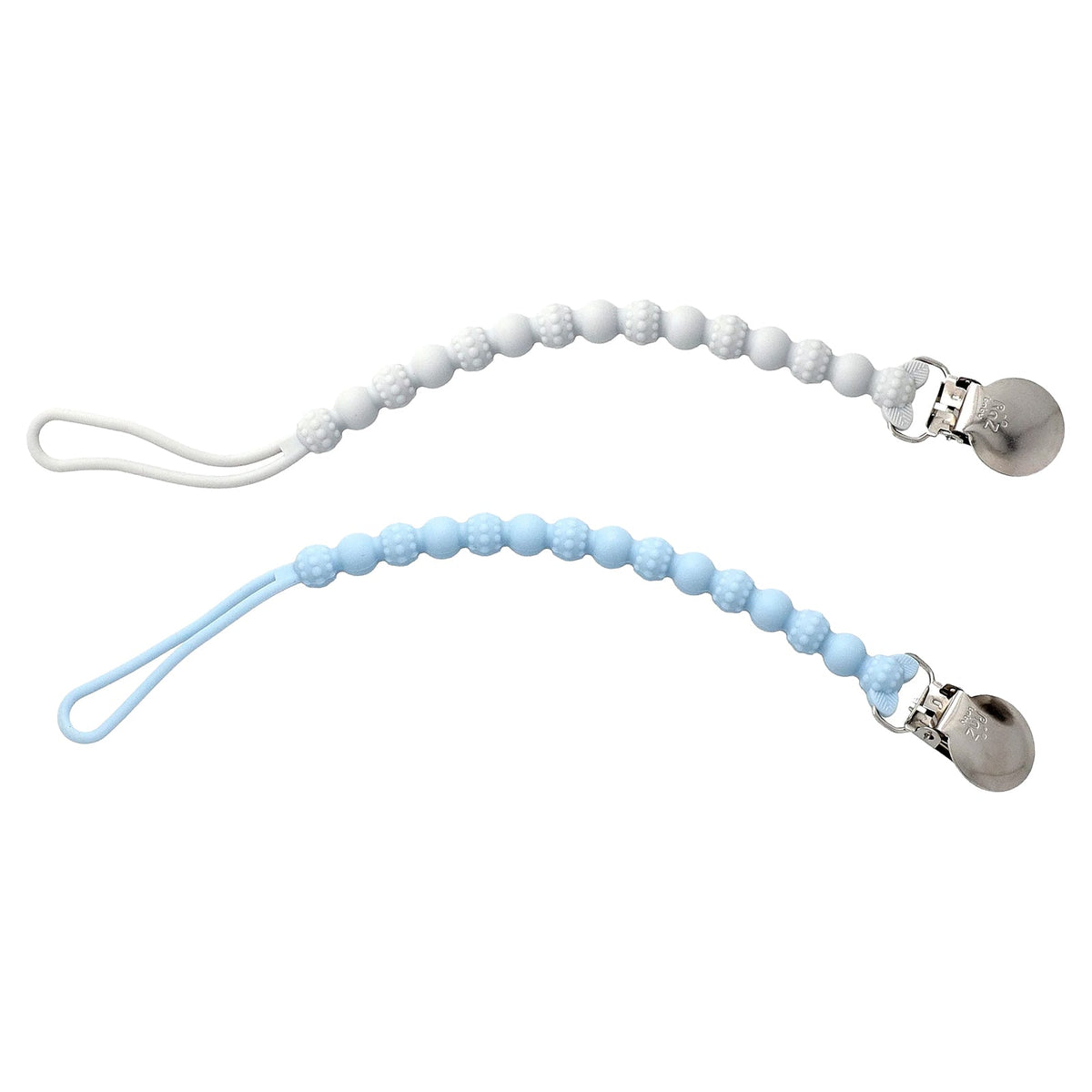 RaZbaby, RaZzies Pacifier Holder, 0m+, Blue/Grey, 2 Holders