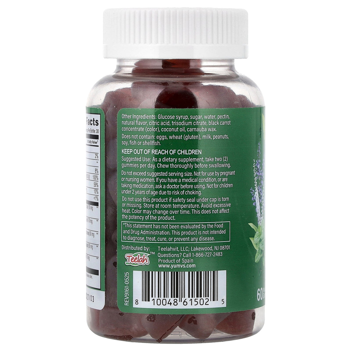 YumVs, Menopause Support Gummies, Natural, 60 Gummies