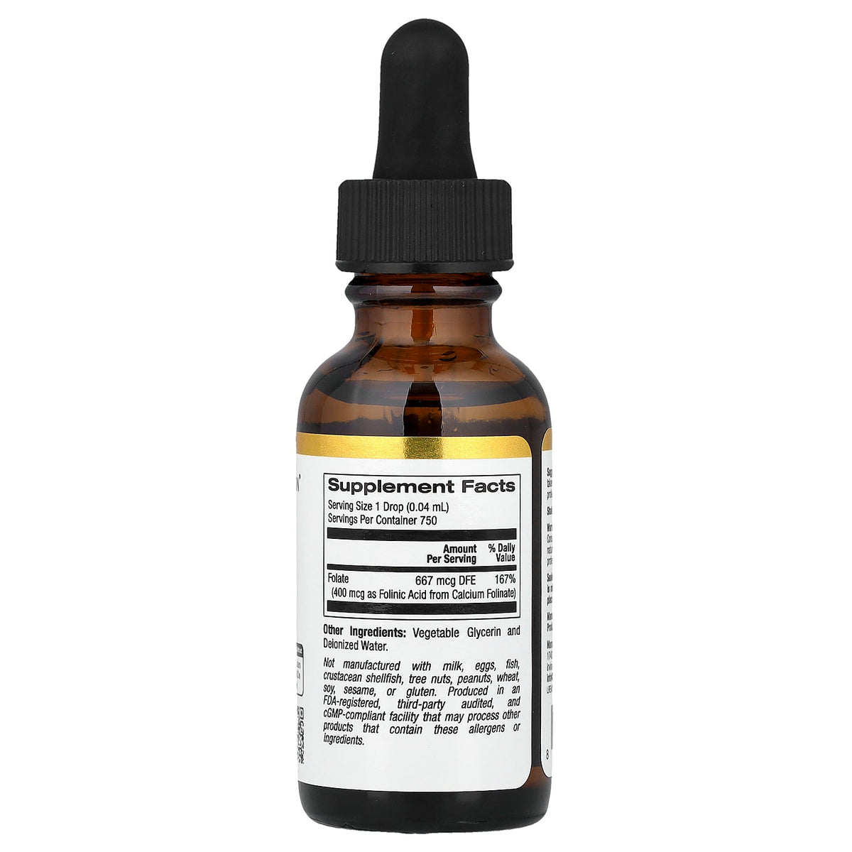 California Gold Nutrition, Folinic Acid, Alcohol Free, 1 fl oz (30 ml)