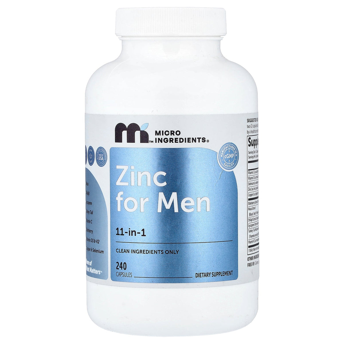 Micro Ingredients, Zinc For Men, 240 Capsules