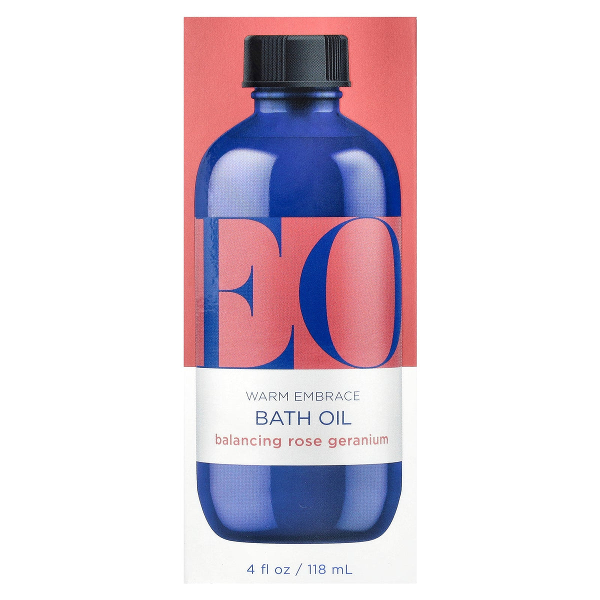 EO Products, Warm Embrace Bath Oil, Balancing Rose Geranium, 4 fl oz (118 ml)