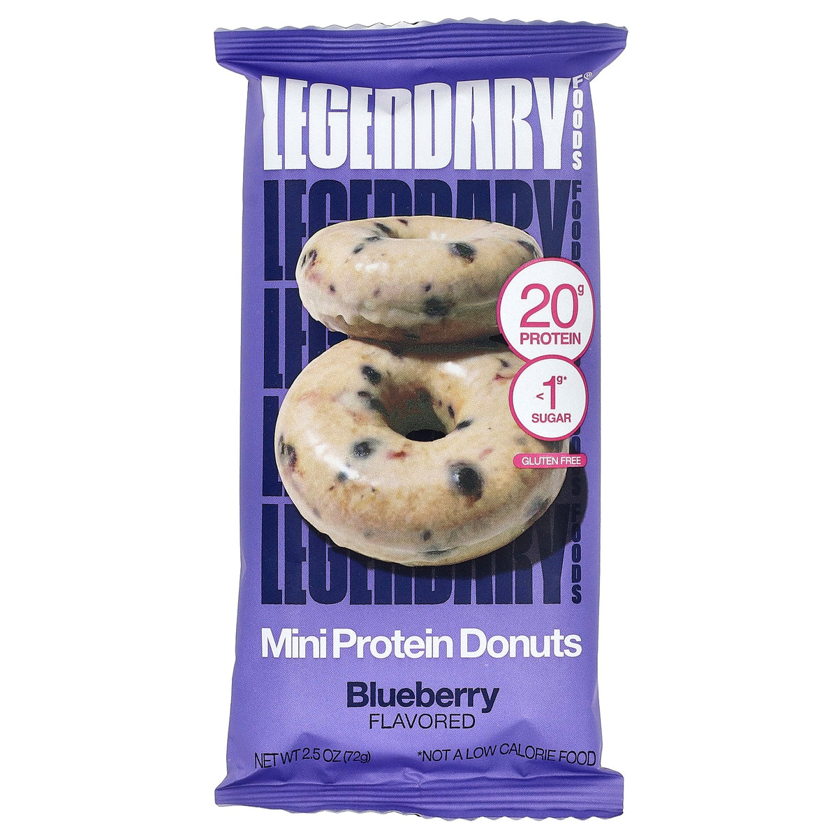 Legendary Foods, Mini Protein Donuts, Blueberry, 12 Packs, 2.5 oz (72 g) Each
