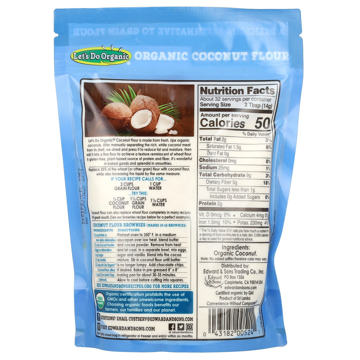 Let's Do Organic®, Coconut Flour, 16 oz (454 g)