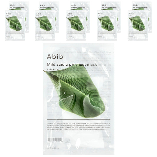 Abib, Mild Acidic pH Beauty Sheet Mask, 10 Sheets, 1.01 fl oz (30 ml) Each