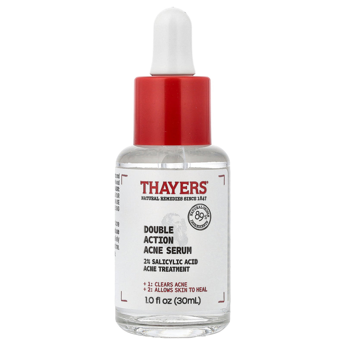 Thayers, Double Action Acne Serum, Acne-Prone Skin, Fragrance-Free, 1 fl oz (30 ml)