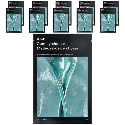 Abib, Gummy Beauty Sheet Mask, Madecassoside Sticker, 10 Sheets, 0.91 fl oz (27 ml) Each