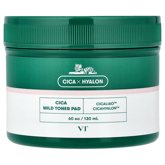 VT Cosmetics, Cica Mild Toner Pad, 60 Pads
