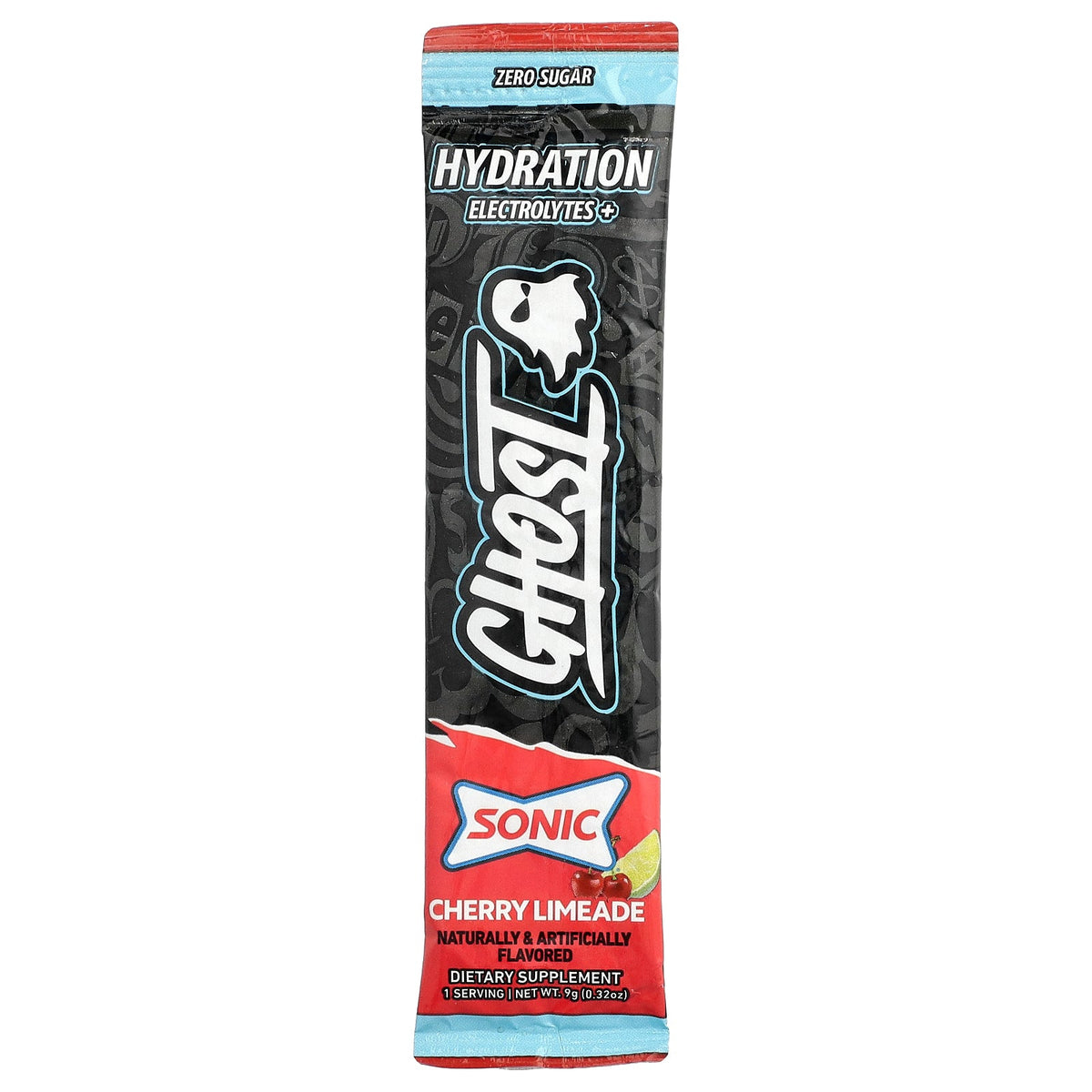 Ghost, Hydration Electrolytes+, Sonic® Cherry Limeade, 24 On-The-Go Sticks, 0.32 oz (9 g) Each