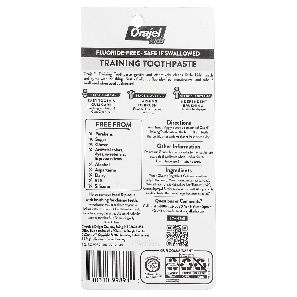 Orajel, Kids, Cocomelon Training Toothpaste with Toothbrush, Fluoride-Free, 0-3 Years, Watermelon, 2 Piece Set, 1 oz (28.3 g)