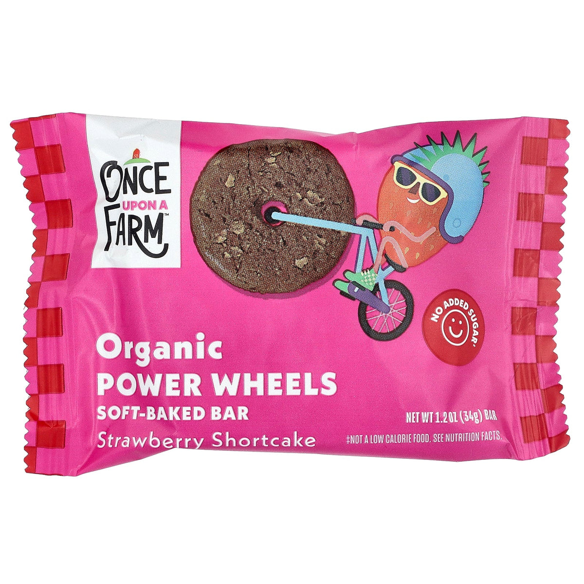 Once Upon A Farm, Organic Power Wheels, Soft-Baked Bar, Strawberry Shortcake, 4 Bars, 1.2 oz (34 g) Each