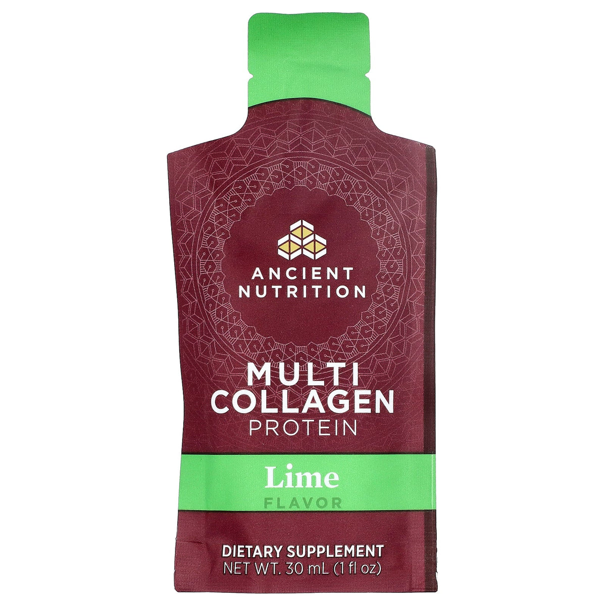 Ancient Nutrition, Multi Collagen Protein, Lime, 15 Gel Packs, 1 fl oz (30 ml) Each