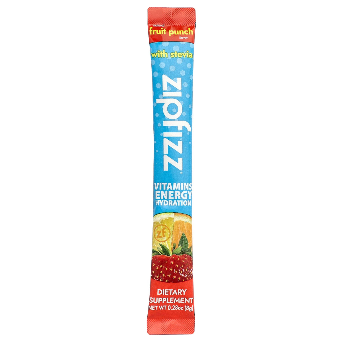 Zipfizz, Energy Drink Mix, Fruit Punch, 10 Packets, 0.28 oz (8 g) Each