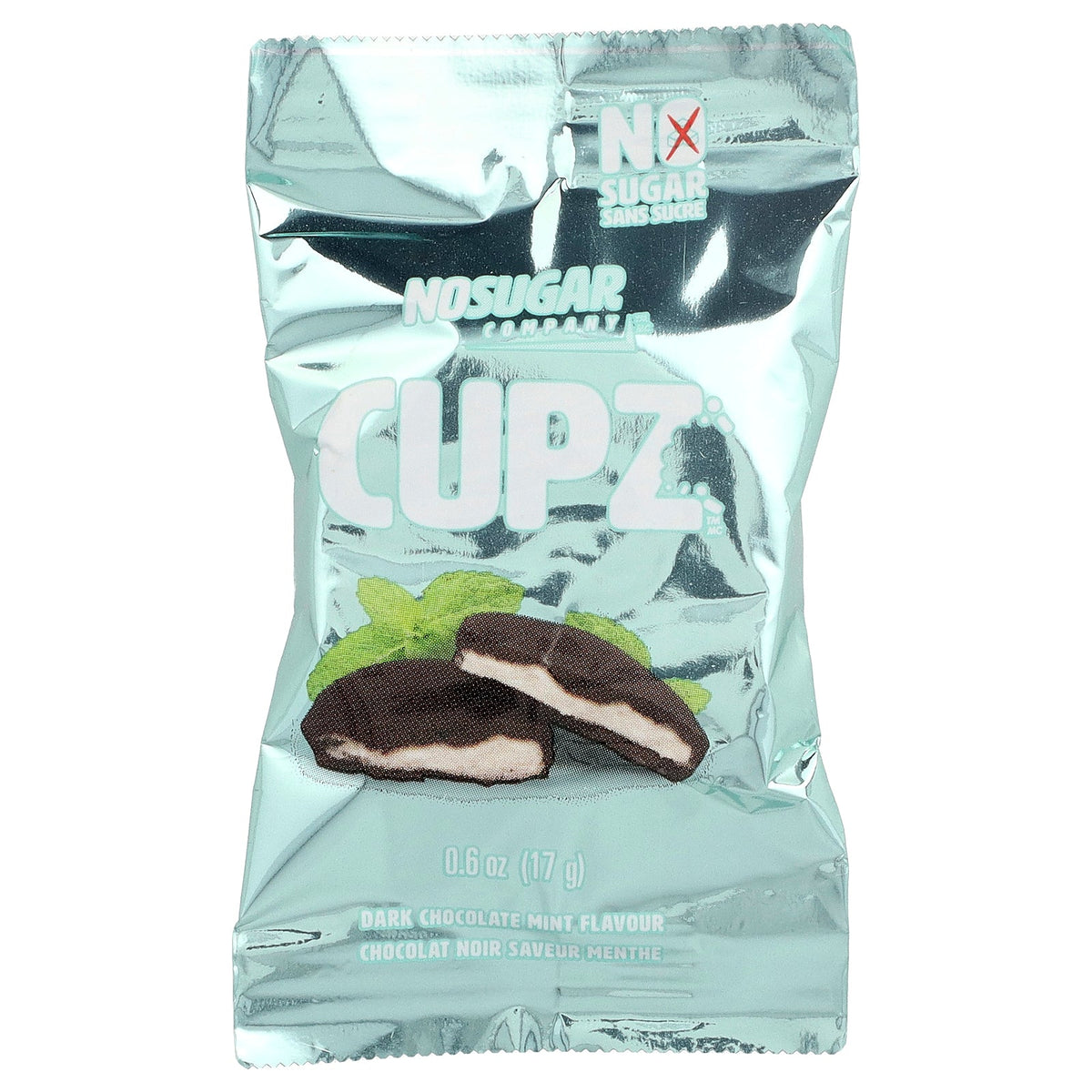 No Sugar Company, Cupz™, Dark Chocolate Mint, 10 Packs, 0.6 oz (17 g) Each