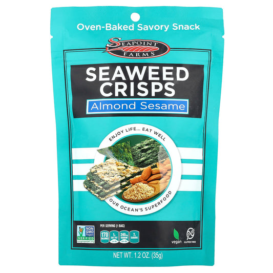 Seapoint Farms, Seaweed Crisps, Almond Sesame, 1.2 oz (35 g)