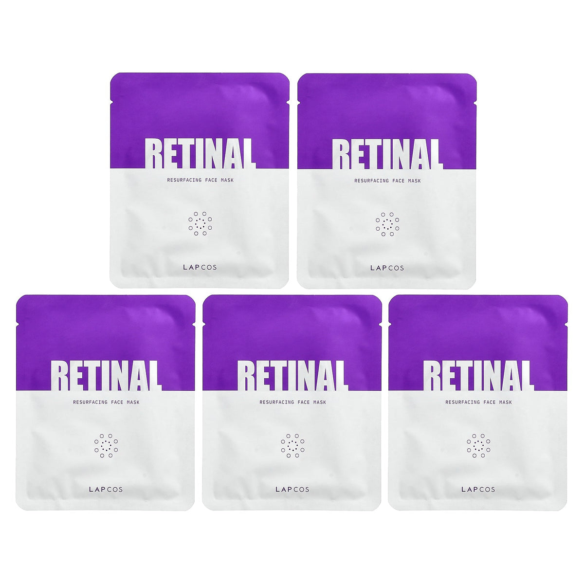 Lapcos, Retinal Resurfacing Face Beauty Mask, 5 Sheets, 1.05 oz (30 g) Each