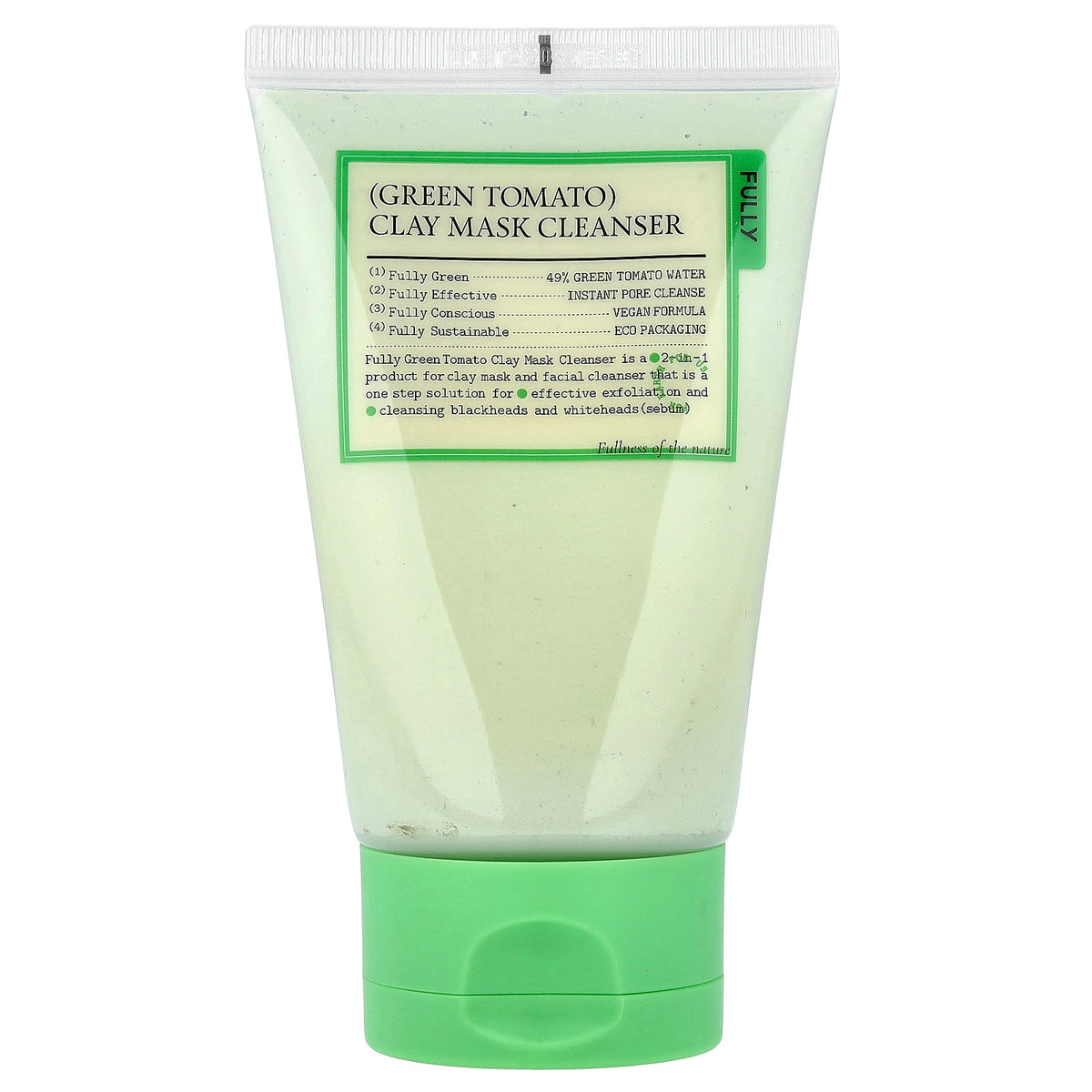 Fully, Green Tomato Clay Mask Cleanser, 4.05 fl oz (120 ml)