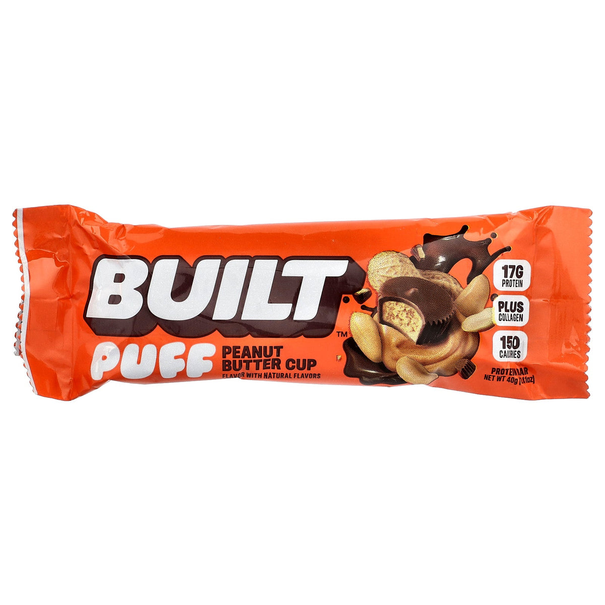 Built, Puff, Protein Bars, Peanut Butter Cup, 12 Bars, 1.41 oz (40 g) Each