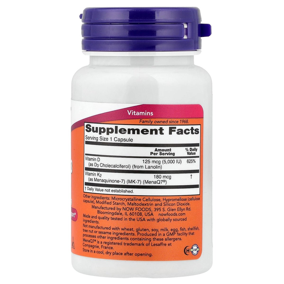 NOW Foods, Mega D3 & MK-7, 30 Capsules