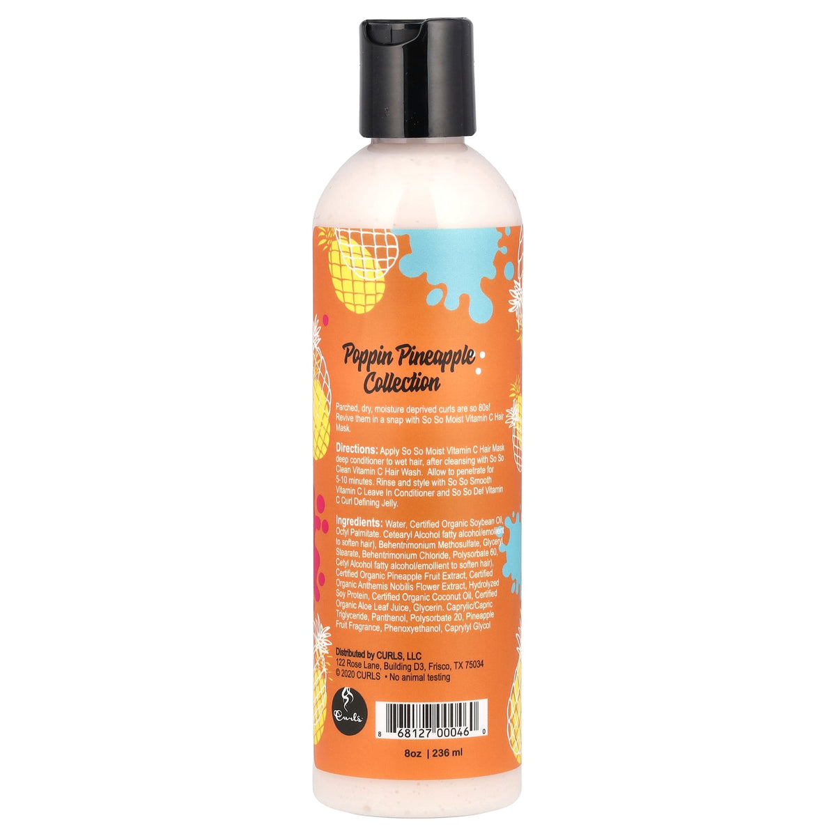 Curls, Poppin Pineapple Collection, So So Moist, Vitamin C, Curl Mask, 8 oz (236 ml)