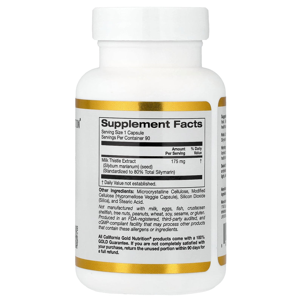 California Gold Nutrition, Milk Thistle Extract, 175 mg, 90 Veggie Capsules