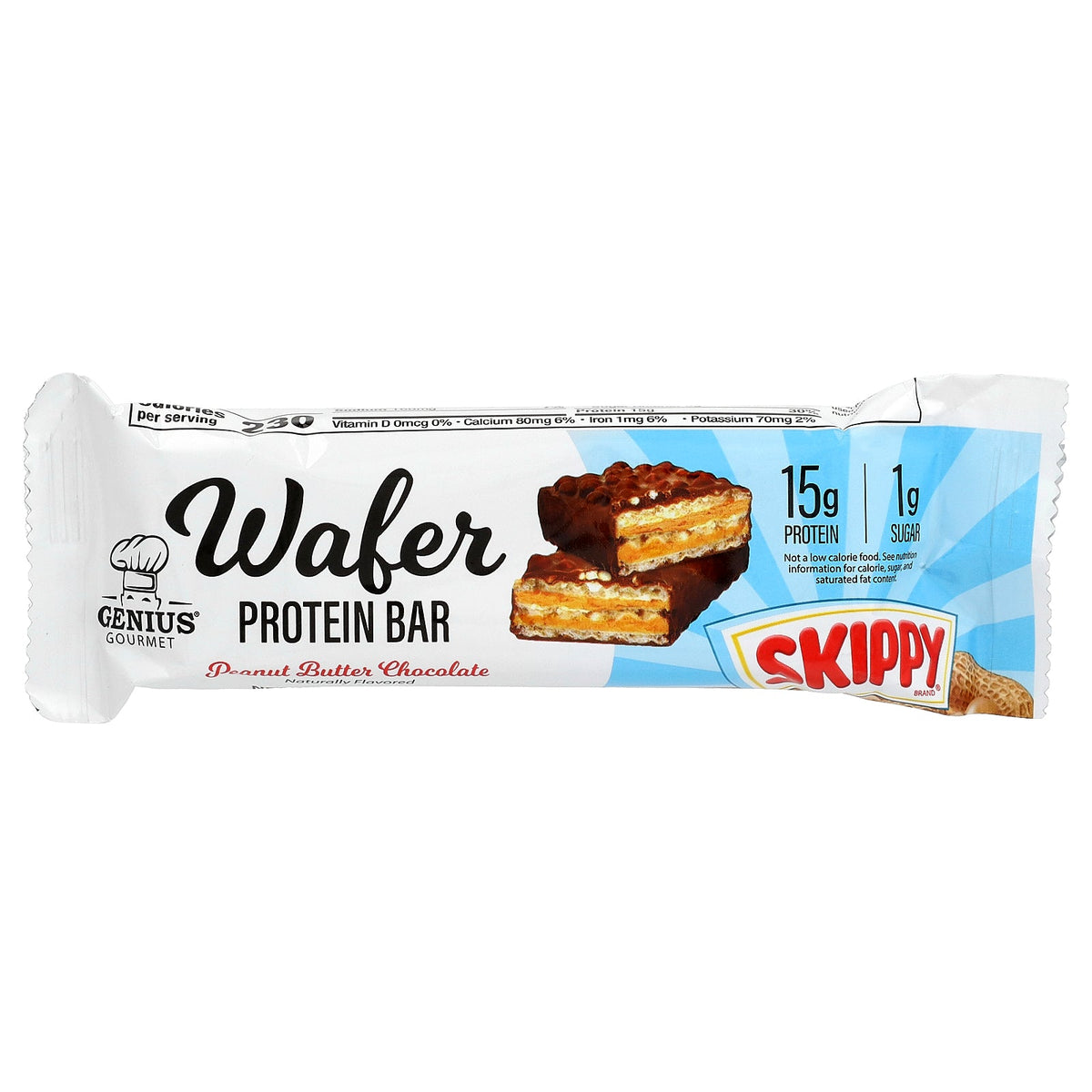 Genius Gourmet, Wafer Protein Bar, Skippy® Peanut Butter Chocolate, 10 Bars, 1.58 oz (45 g) Each