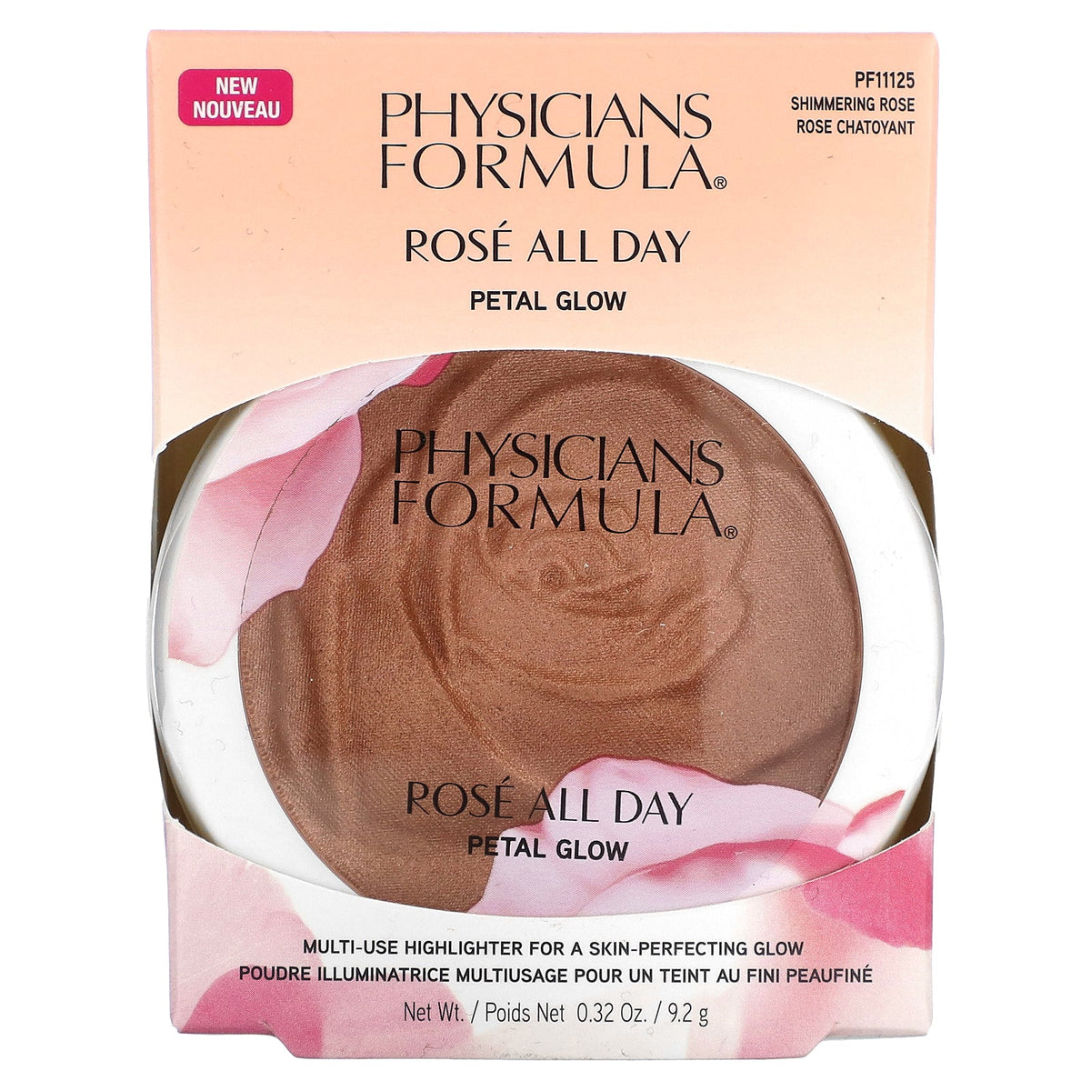 Physicians Formula, Rosé All Day Petal Glow, Multi Use Highlighter, PF11125 Shimmering Rose, 0.32 oz (9.2 g)