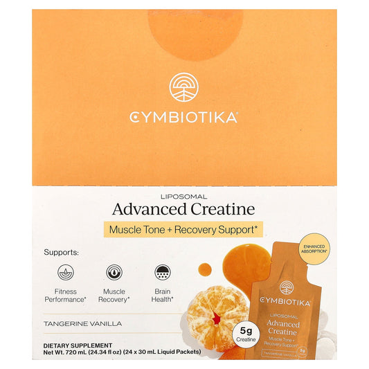 Cymbiotika, Liposomal Advanced Creatine, Tangerine Vanilla, 24 Liquid Packets, 1 fl oz (30 ml) Each