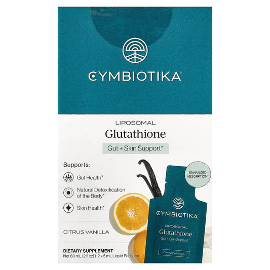 Cymbiotika, Liposomal Glutathione, Citrus Vanilla, 12 Liquid Packets, 0.17 fl oz (5 ml) Each