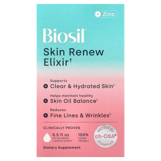 Biosil, Skin Renew Elixir + Zinc, 0.5 fl oz (15 ml)
