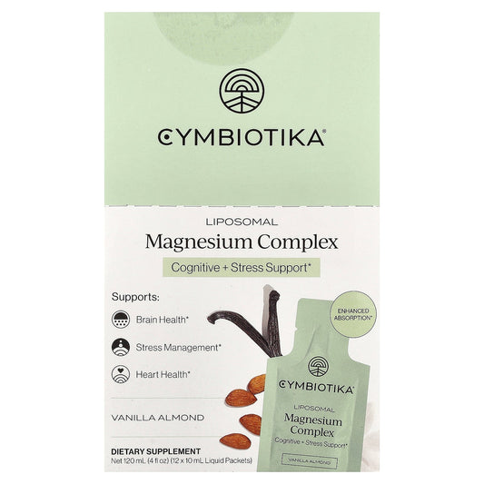 Cymbiotika, Liposomal Magnesium Complex, Vanilla Almond, 12 Liquid Packets, 0.3 fl oz (10 ml) Each