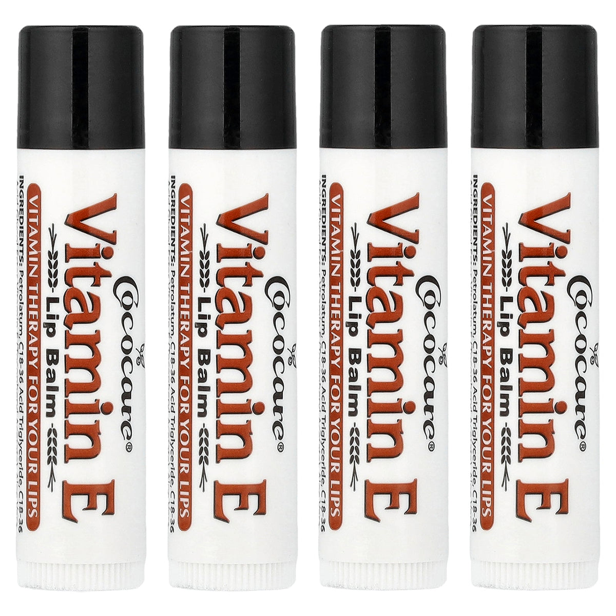 Cococare, Vitamin E Lip Balm, 4 Pack, 0.15 oz (4.2 g) Each