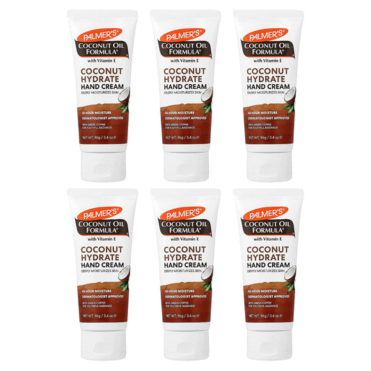 Palmer's, Coconut Oil Formula® with Vitamin E, Hand Cream, 6 Pieces, 3.4 oz (96 g) Each