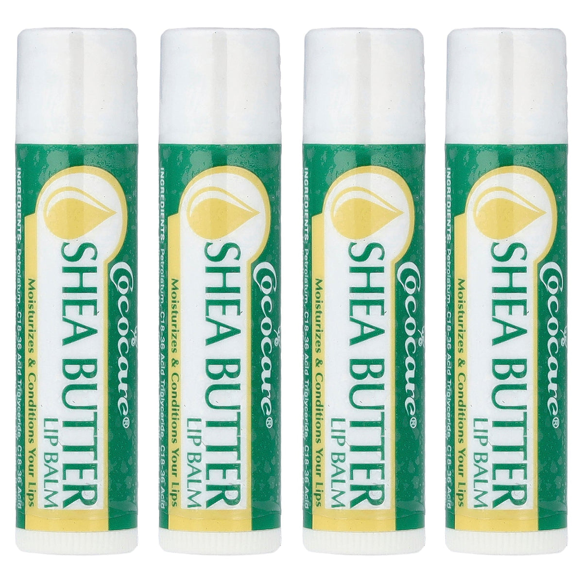 Cococare, Shea Butter Lip Balm, 4 Pack, 0.15 oz (4.2 g) Each