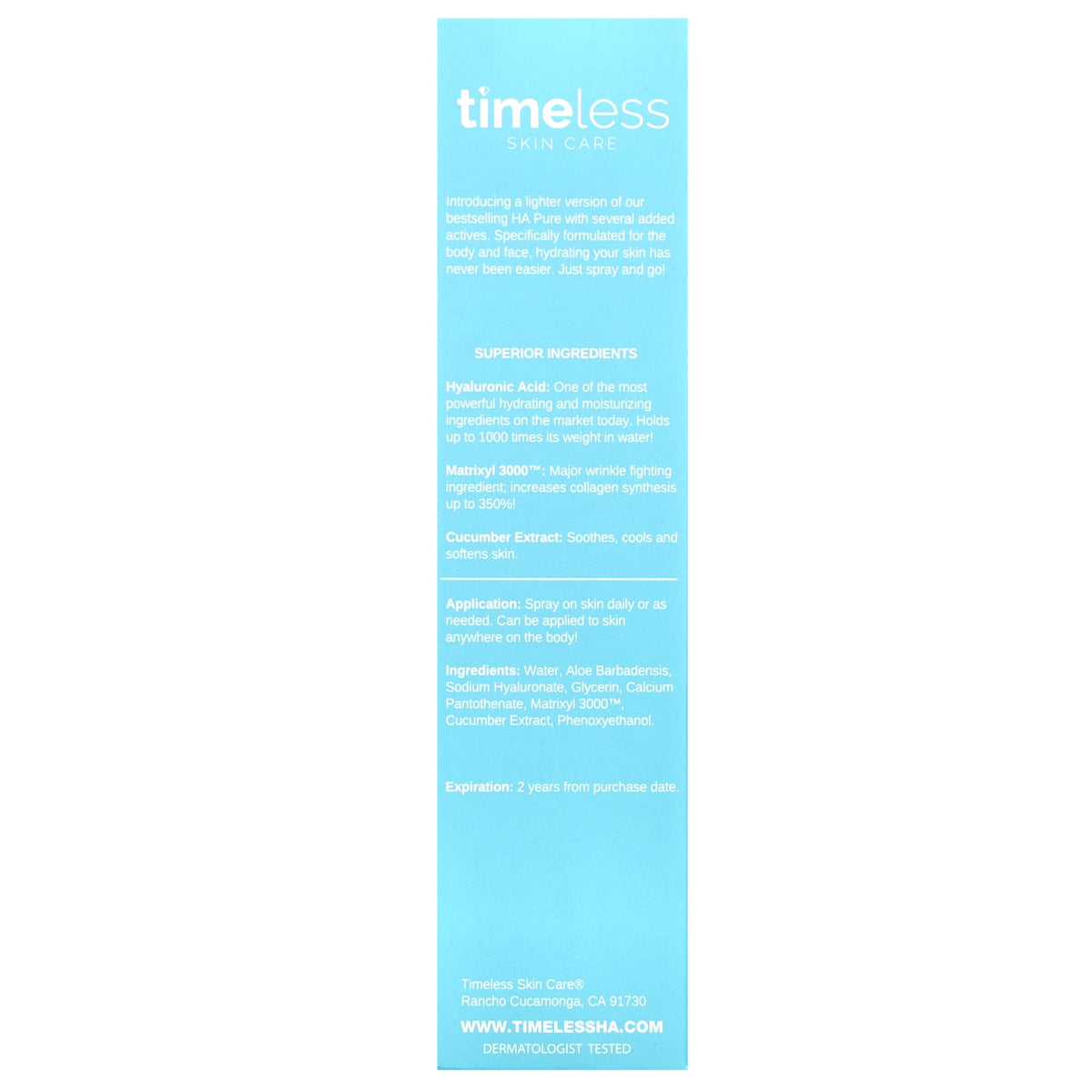 Timeless Skin Care, HA Matrixyl 3000™+ Cucumber Spray, 4 fl oz (120 ml)