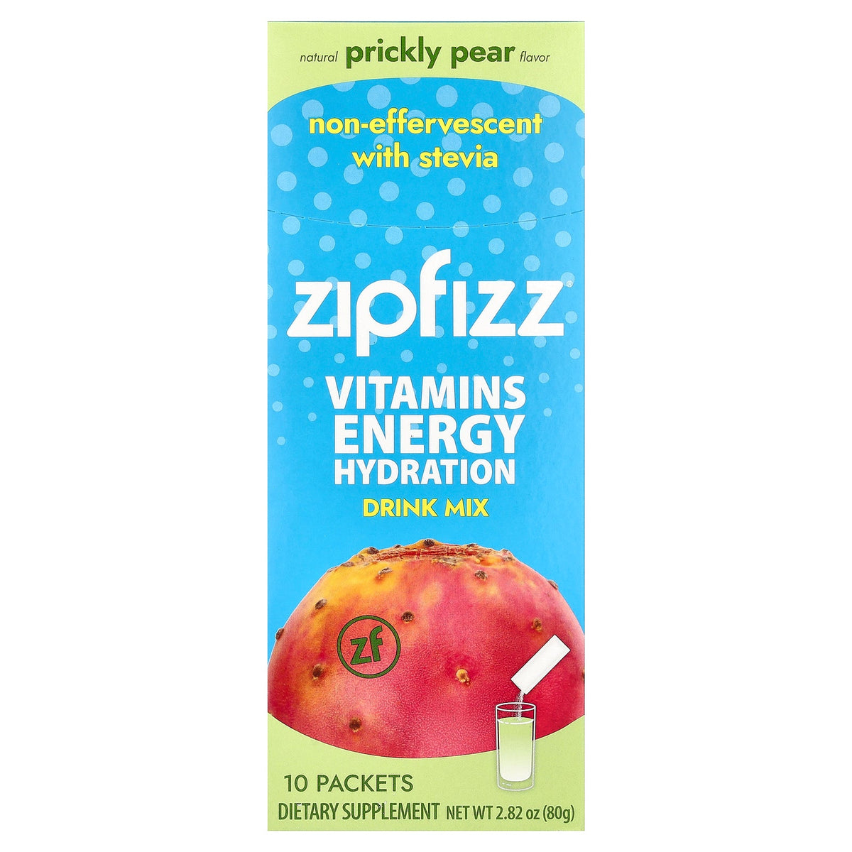 Zipfizz, Energy Drink Mix, Prickly Pear, 10 Packets, 0.28 oz (8 g) Each