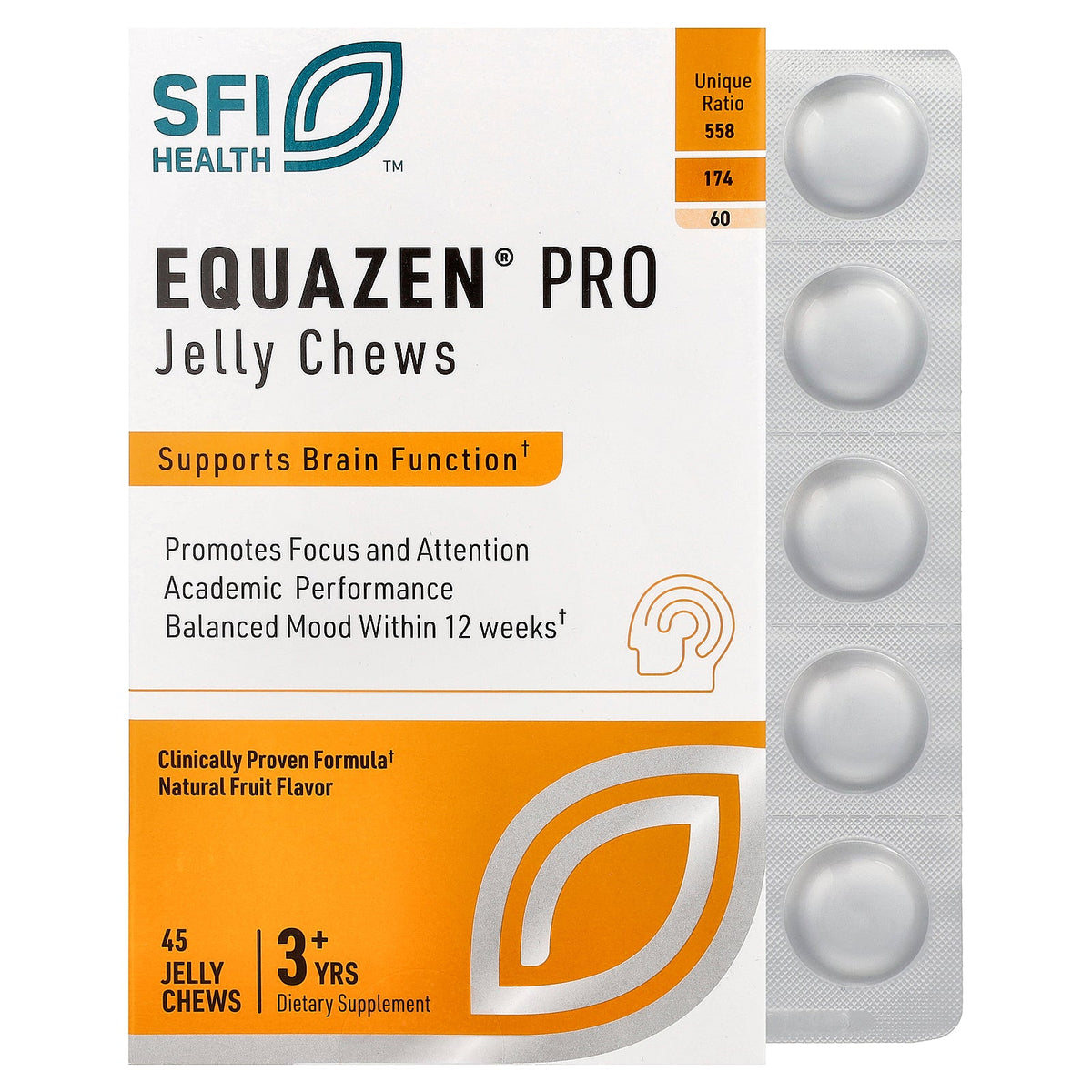 SFI Health, Equazen® Pro, 3+ Yrs, Natural Fruit, 45 Jelly Chews