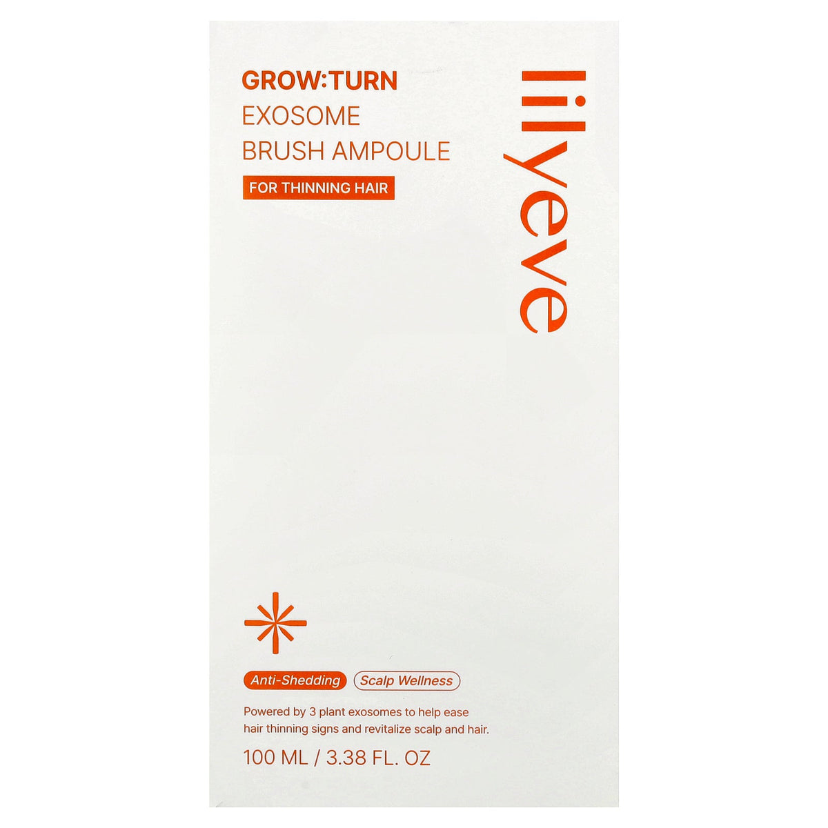 Lilyeve, Grow:Turn Exosome Brush Ampoule, For Thinning Hair, 3.38 fl oz (100 ml)