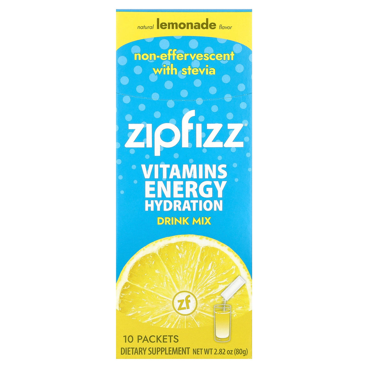 Zipfizz, Energy Drink Mix, Lemonade, 10 Packets, 0.28 oz (8 g) Each