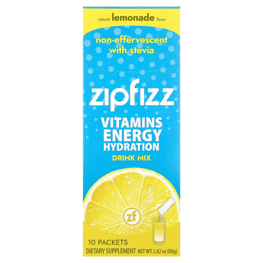 Zipfizz, Energy Drink Mix, Lemonade, 10 Packets, 0.28 oz (8 g) Each