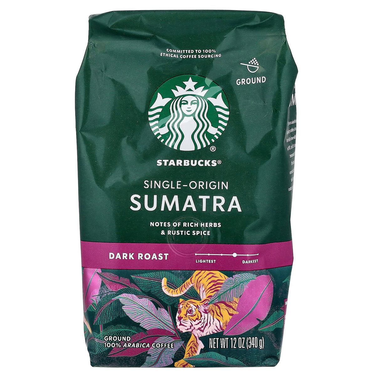 Starbucks, Sumatra Coffee, Ground, Dark Roast, 12 oz (340 g)